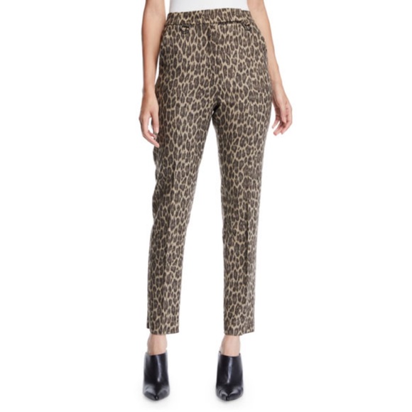 MaxMara Leopard Print Wool Trouser Pants Size US 6 - Picture 1 of 16